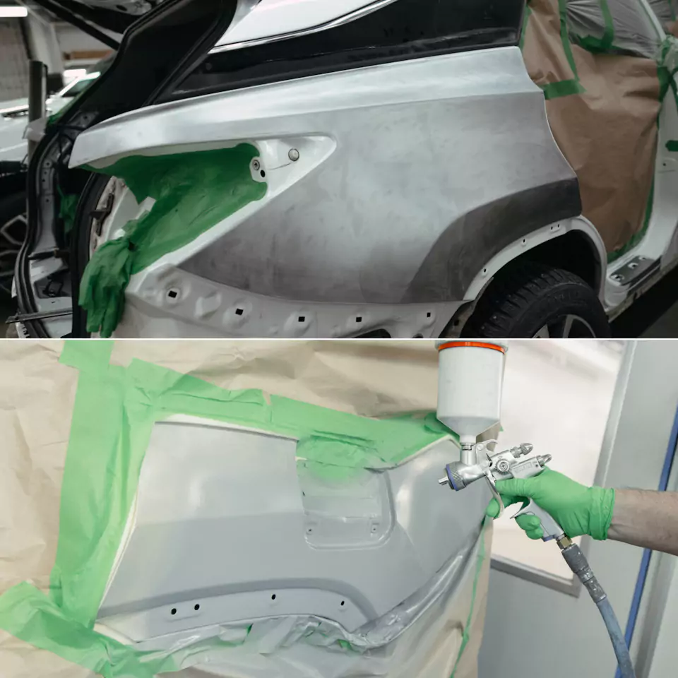 Вторая молодость для Lexus RX350L: кузовной ремонт и покраска, оклейка матовым полиуретаном, 